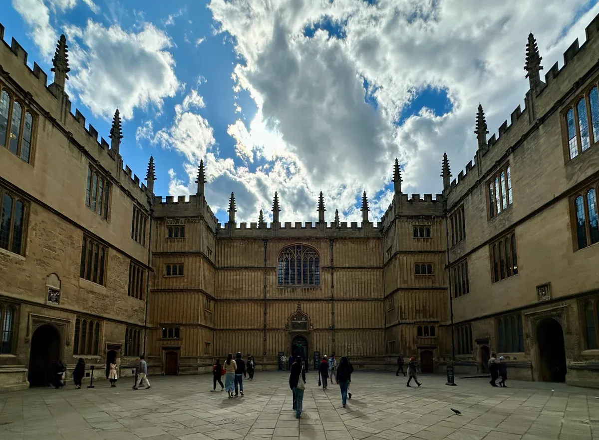 Old Schools Quadrangle of the Bodleian Library in Oxford on a day trip from London