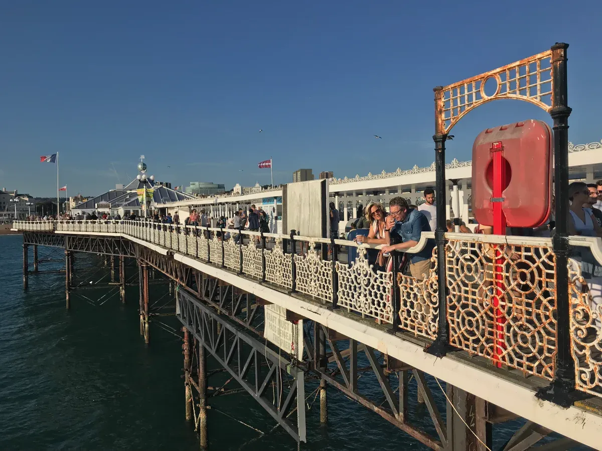 Brighton Palace Pier over the sea on a free day trip from London by train