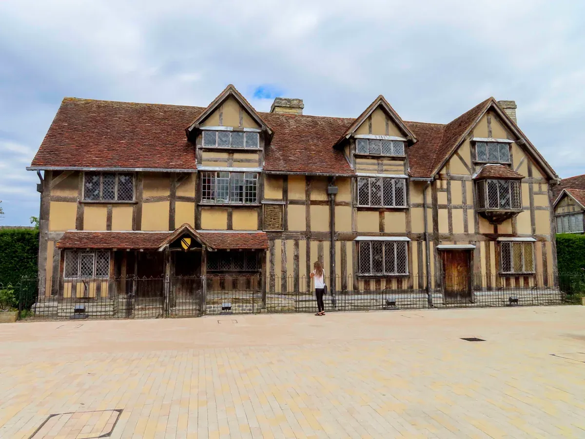 Half-timbered Shakespeare's Birthplace on Henley Street in Stratford-upon-Avon on a Stratford and Warwick day trip from London
