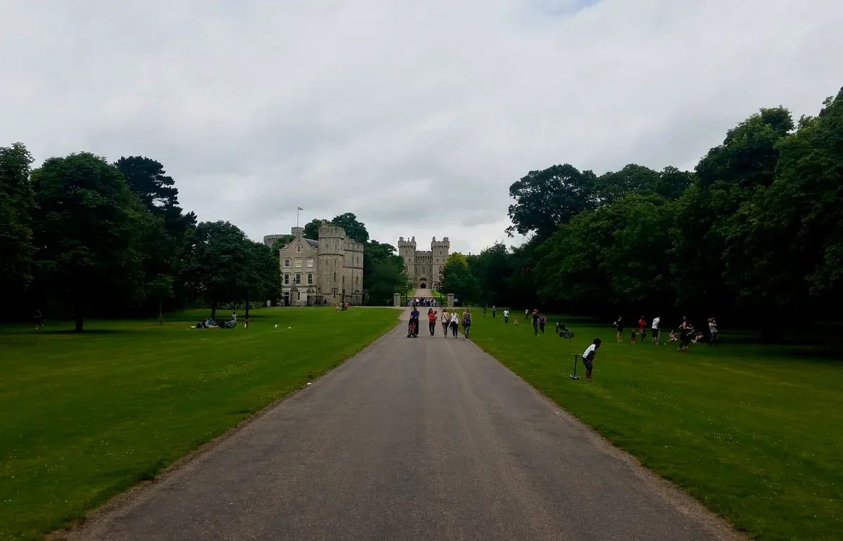 The Long Walk leading to Windsor Castle, free to walk on a day trip from London